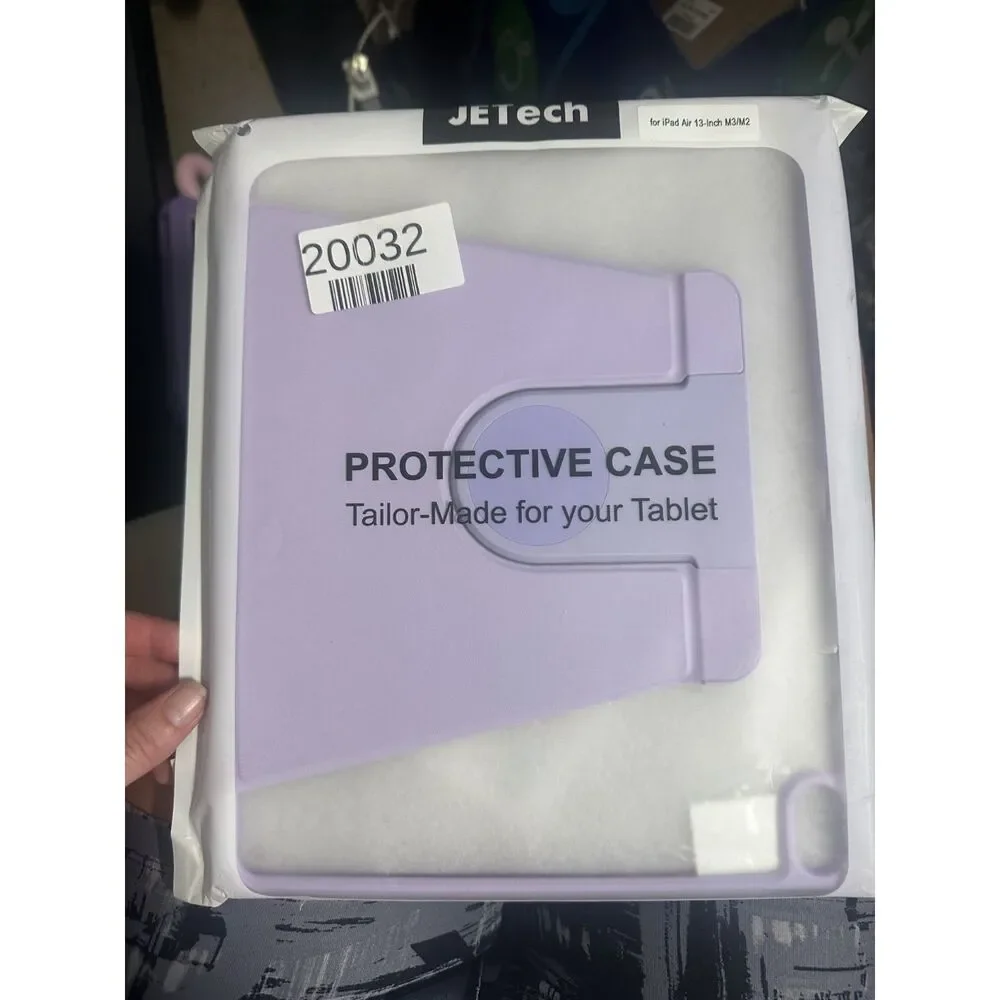 JETech 360 Rotating Case for iPad Air 13 Inch M4 M3 M2 Stand Cover Purple New